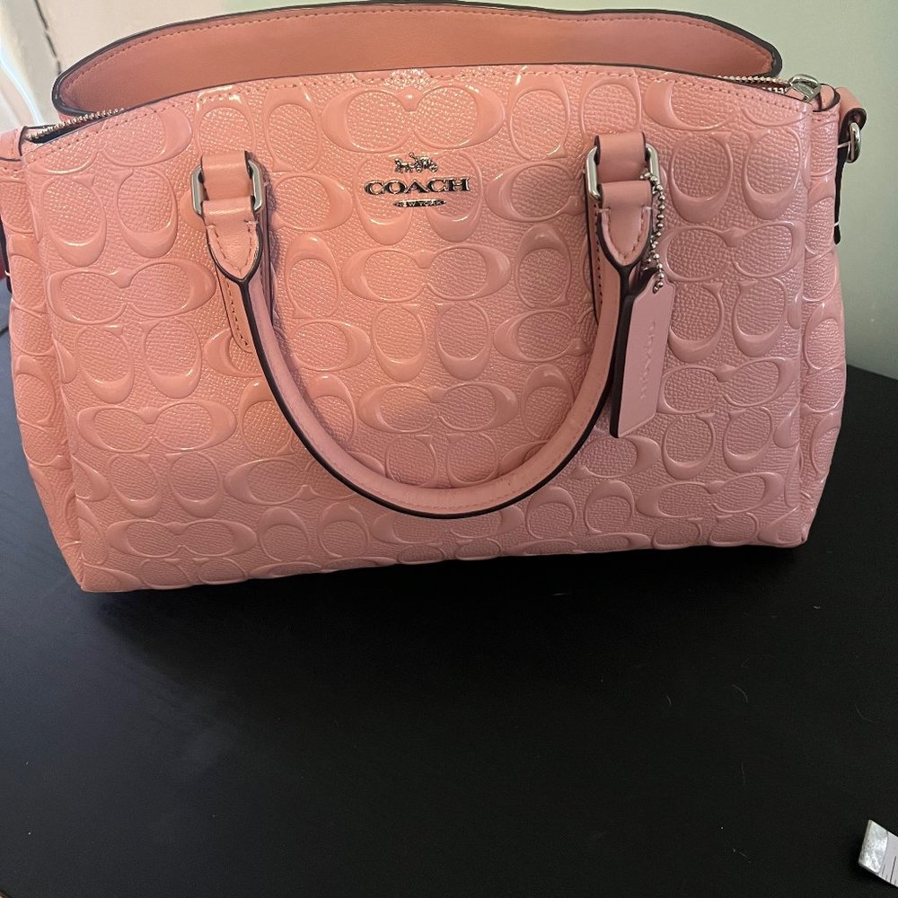 Pink patent leather Coach bag